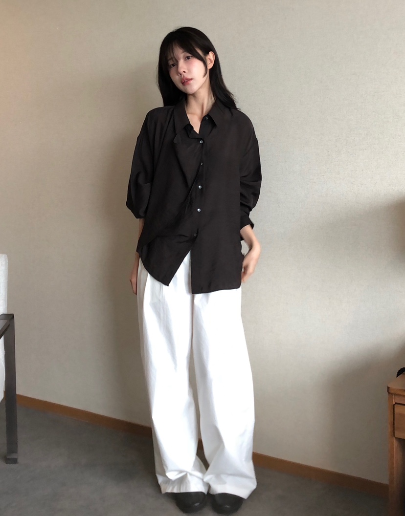 THE EYL韓國代購㊣女士新款職業休閑推薦時尚人氣襯衫蕾絲衫THE EYL襯衫/蕾絲衫