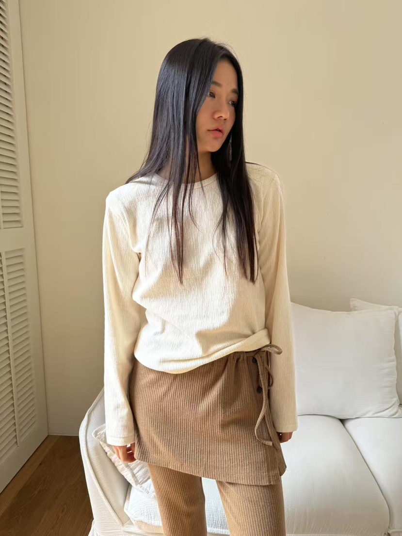 A P-STUDIO東大門㊣代購女士新款25秋冬熱賣真品職業長袖T恤A P-STUDIO長袖T恤