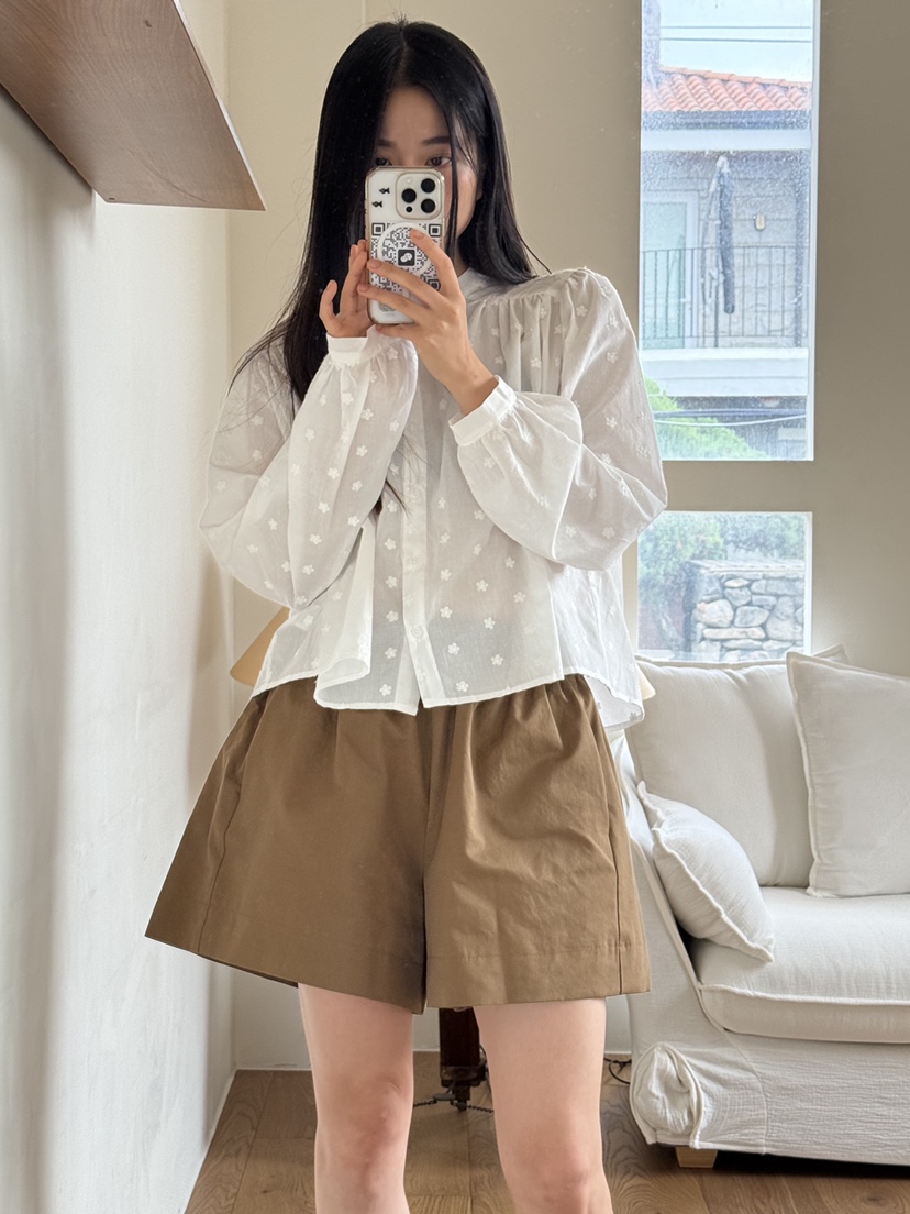 A P-STUDIO東大門㊣實拍女裝新品25秋冬職業襯衫蕾絲衫刺繡A P-STUDIO襯衫/蕾絲衫