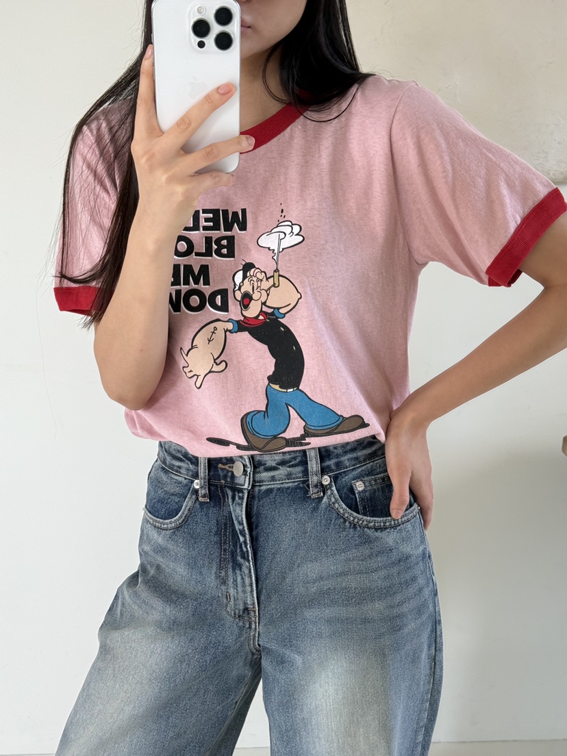 A P-STUDIO東大門㊣實拍女士新品熱賣休閑推薦T恤大力水手A P-STUDIOT恤