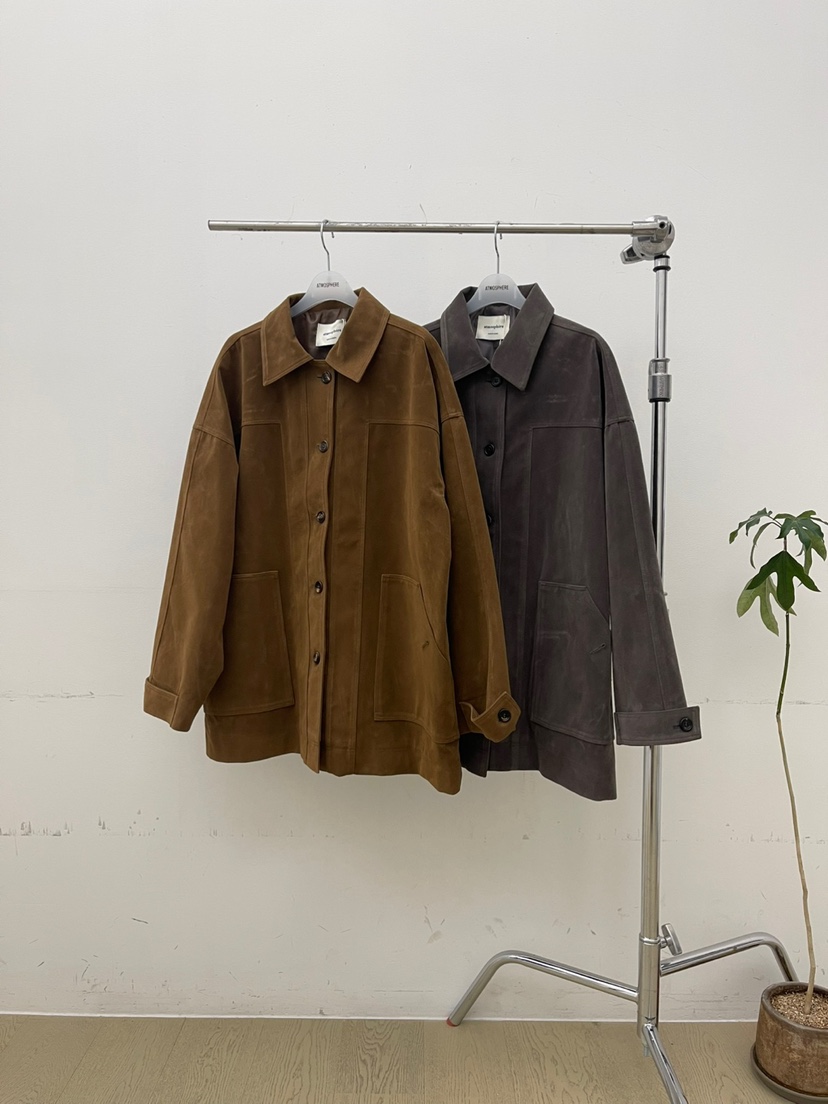 ATMOSPHERE韓國直郵㊣女裝新品職業推薦25秋冬人氣夾克絨面革ATMOSPHERE/BLING夾克