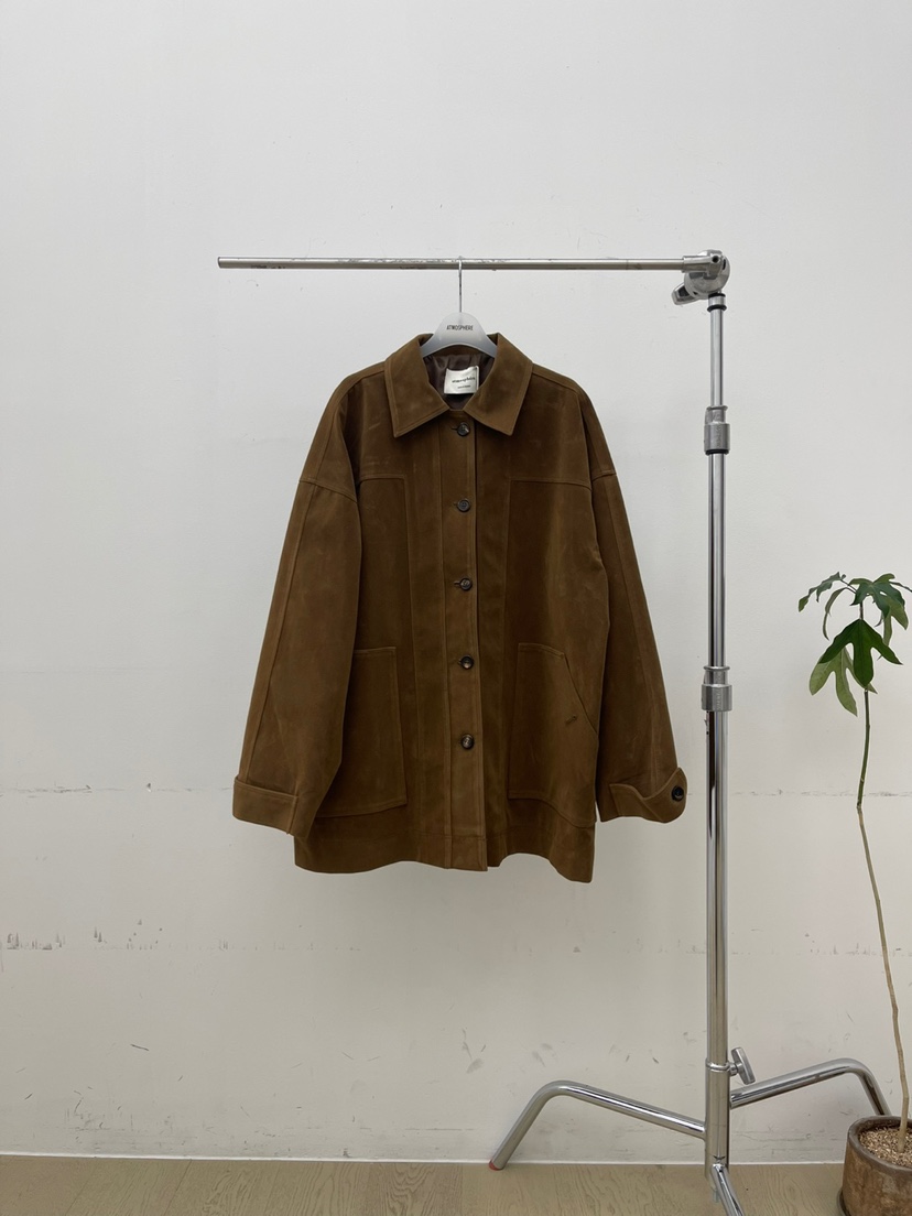 ATMOSPHERE韓國直郵㊣女裝新品職業推薦25秋冬人氣夾克絨面革ATMOSPHERE/BLING夾克圖色1