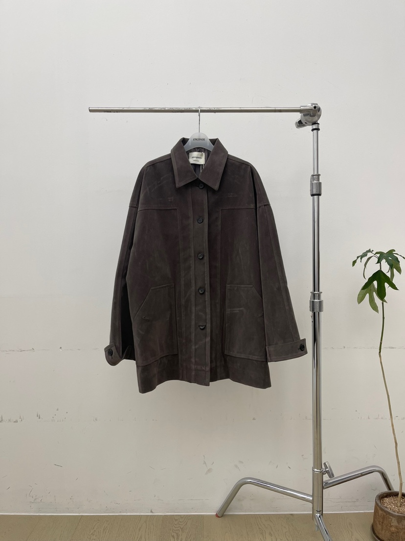 ATMOSPHERE韓國直郵㊣女裝新品職業推薦25秋冬人氣夾克絨面革ATMOSPHERE/BLING夾克圖色2