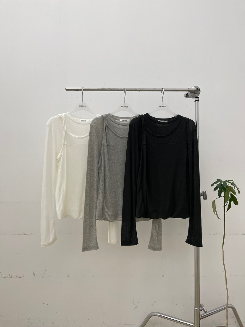 ATMOSPHERE韓國代購㊣女裝新品休閑時尚熱賣職業25秋冬長袖T恤ATMOSPHERE/BLING長袖T恤