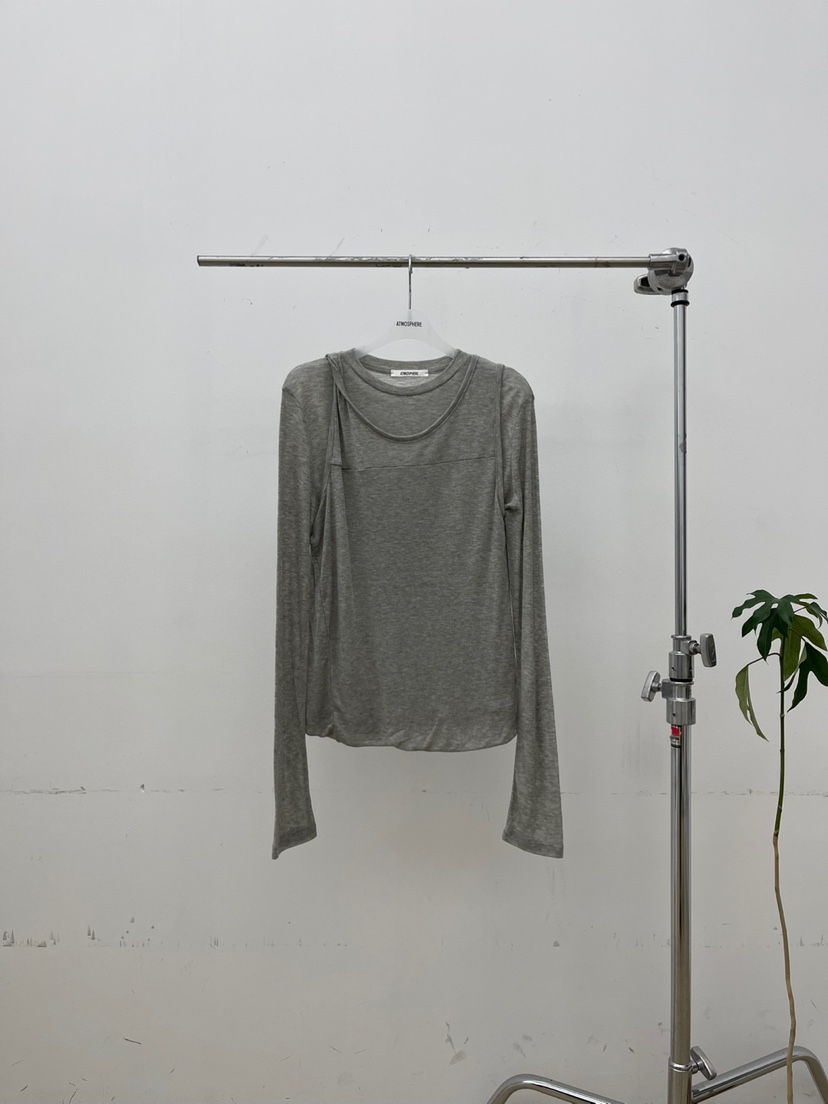 ATMOSPHERE韓國代購㊣女裝新品休閑時尚熱賣職業25秋冬長袖T恤ATMOSPHERE/BLING長袖T恤圖色2