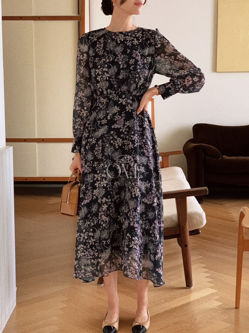 OVE東大門㊣直郵女士新品人氣真品休閑25秋冬時尚職業連衣裙OVE連衣裙
