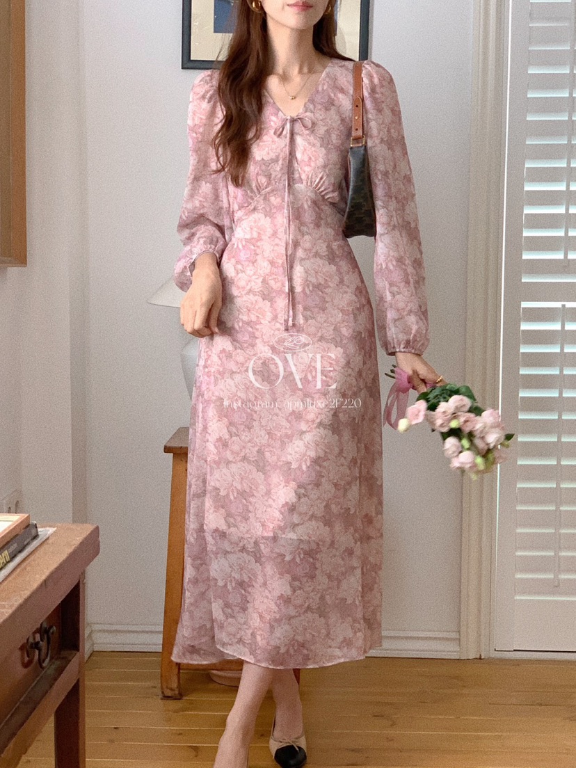 OVE韓國代購㊣女士新品人氣推薦休閑25秋冬真品職業時尚連衣裙OVE連衣裙