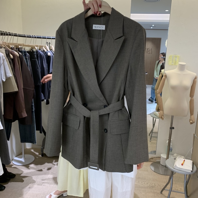 W AND J韓國直郵㊣女裝新品25秋冬推薦職業時尚夾克含腰帶W AND J夾克
