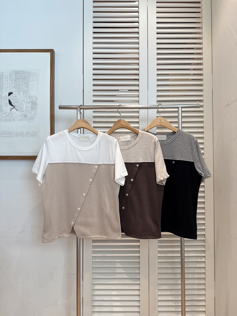 FAVE-L東大門㊣代購女士新品職業推薦25秋冬熱賣人氣休閑T恤FAVE-LT恤