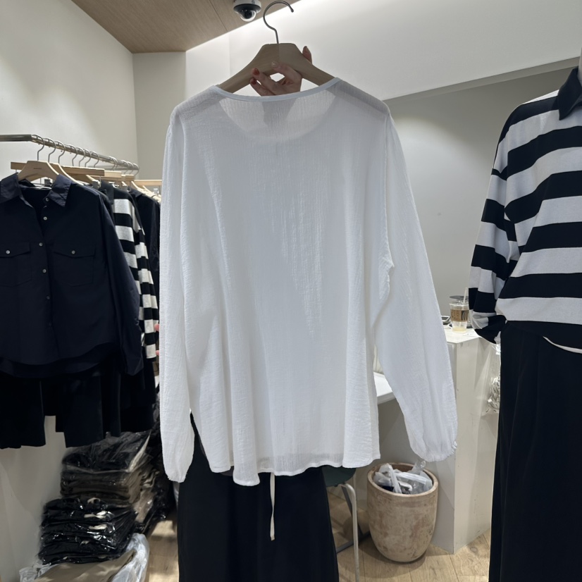 MARANT韓國直郵㊣女士新款休閑25秋冬職業時尚襯衫蕾絲衫紐扣MARANT襯衫/蕾絲衫