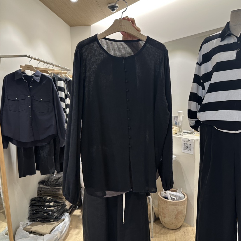 MARANT韓國直郵㊣女士新款休閑25秋冬職業時尚襯衫蕾絲衫紐扣MARANT襯衫/蕾絲衫圖色3