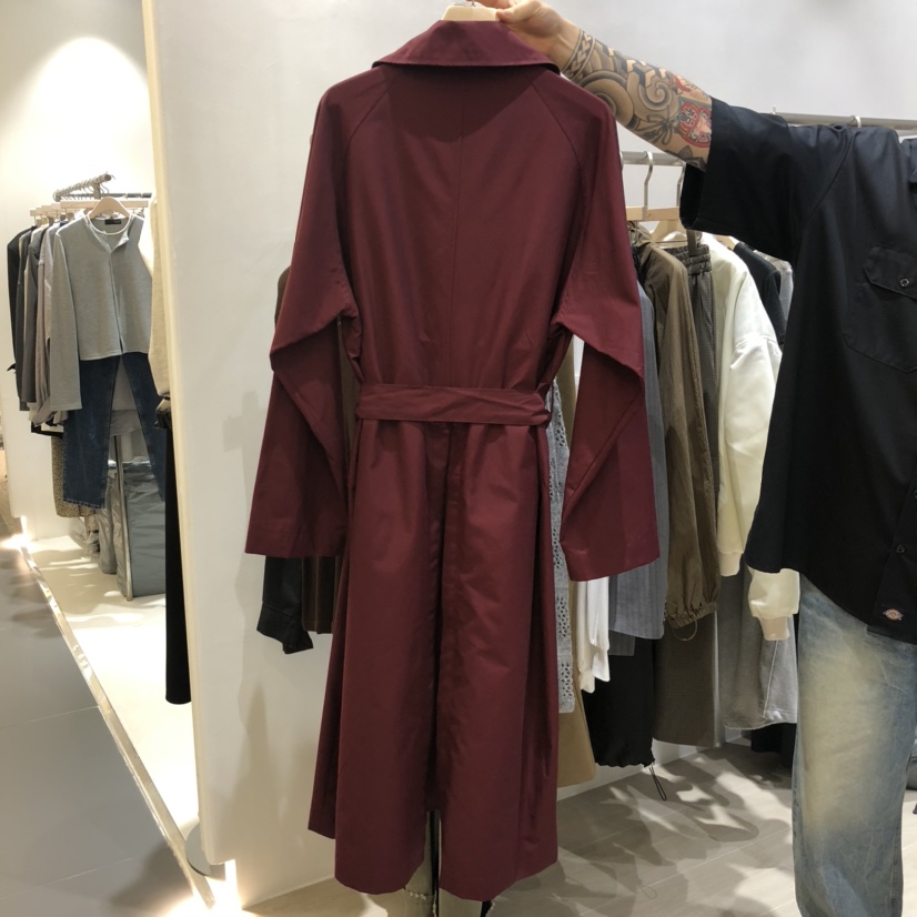NOON_D東大門㊣直郵女士新品25秋冬推薦時尚長款風衣含腰帶NOON_D長款風衣