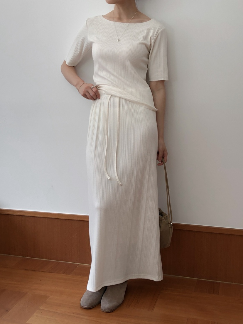 LONG PEAK韓國代購㊣女士新品職業25秋冬時尚休閑長裙褶皺LONG PEAK長裙