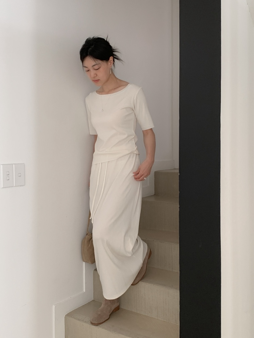 LONG PEAK韓國代購㊣女士新品職業25秋冬時尚休閑長裙褶皺LONG PEAK長裙