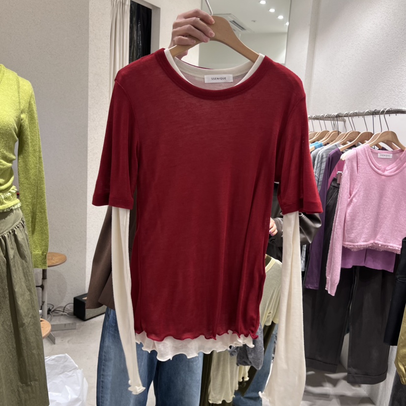 SSEMIENNE東大門㊣代購女裝新品休閑人氣職業時尚推薦T恤羊絨SSENIQUET恤圖色3