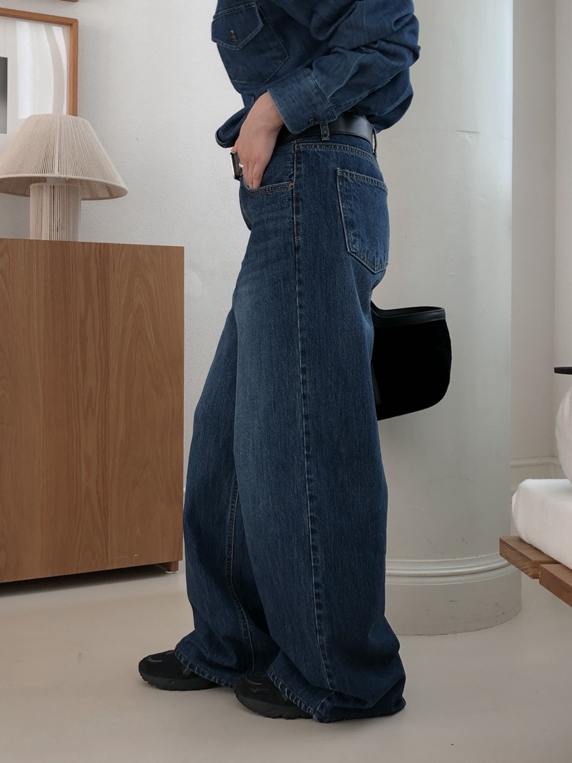LONG PEAK韓國代購㊣女士新品25秋冬人氣時尚牛仔褲寬松牛仔LONG PEAK牛仔褲