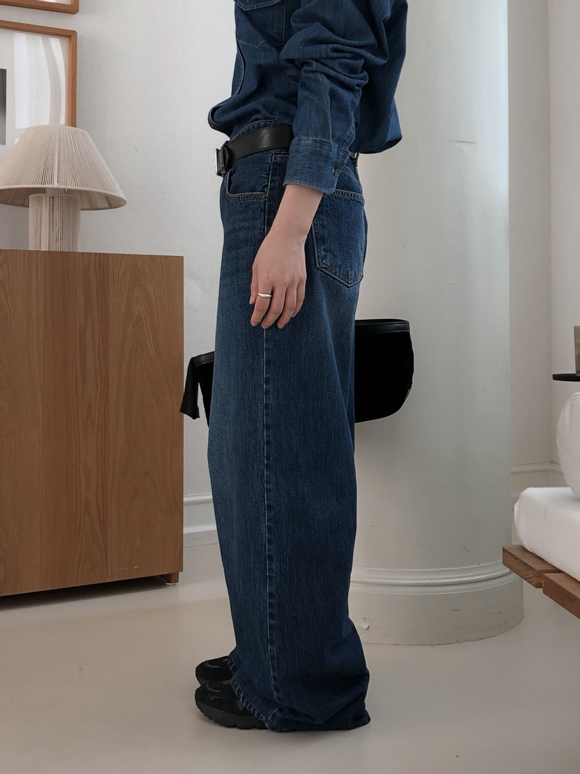 LONG PEAK韓國代購㊣女士新品25秋冬人氣時尚牛仔褲寬松牛仔LONG PEAK牛仔褲