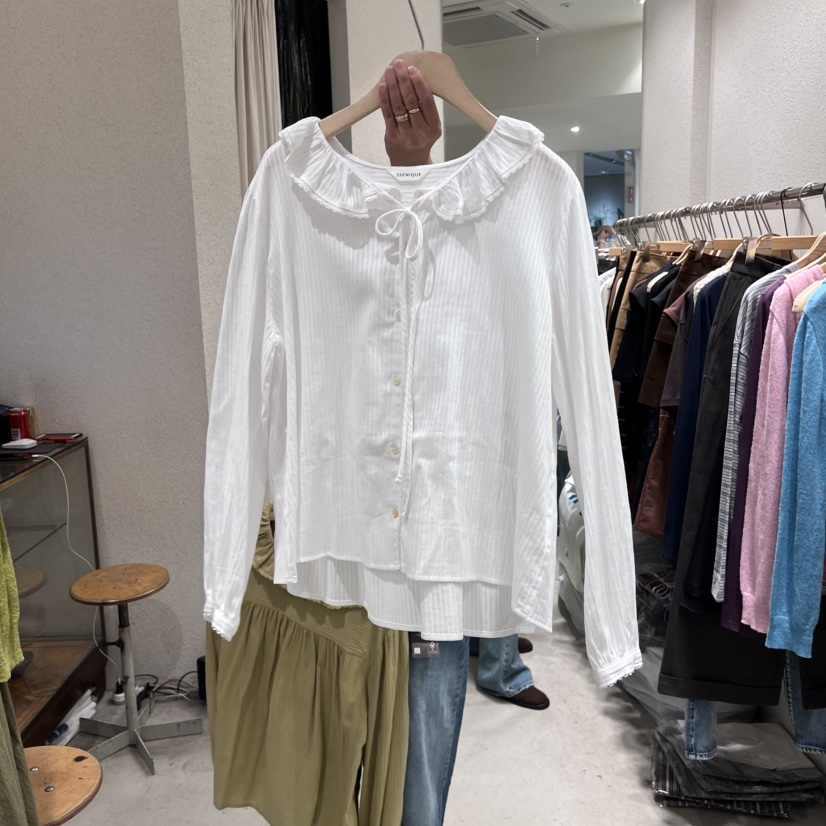 SSEMIENNE東大門㊣代購女士新品25秋冬職業真品時尚襯衫蕾絲衫SSENIQUE襯衫/蕾絲衫圖色2