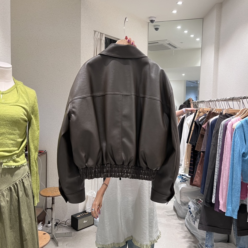SSEMIENNE東大門㊣直郵女裝新品熱賣人氣25秋冬休閑皮衣皮革SSENIQUE皮衣