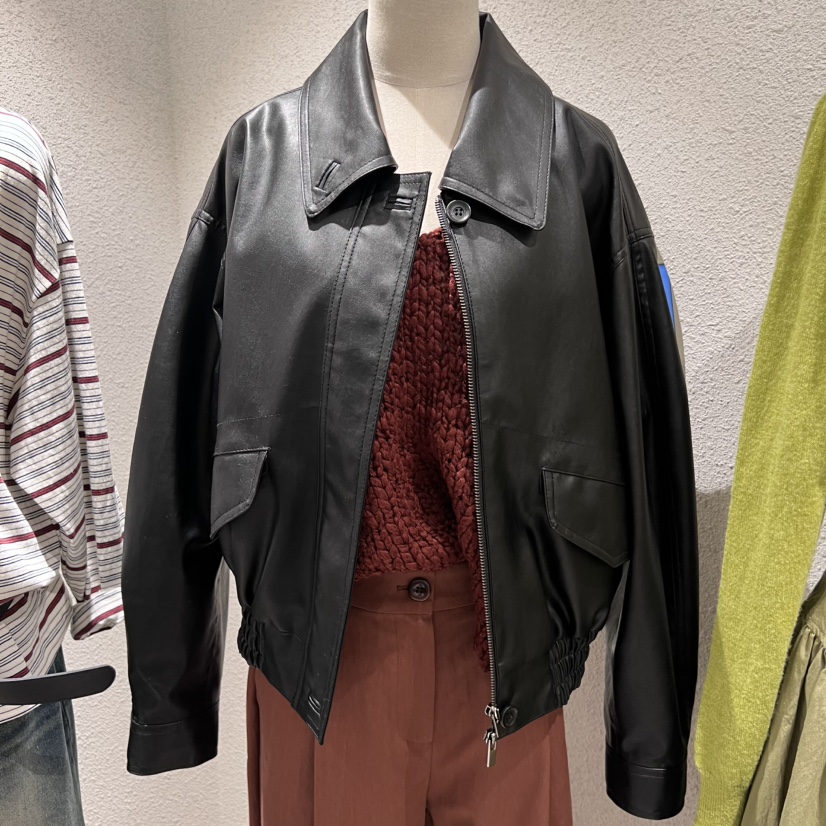 SSEMIENNE東大門㊣直郵女裝新品熱賣人氣25秋冬休閑皮衣皮革SSENIQUE皮衣圖色1