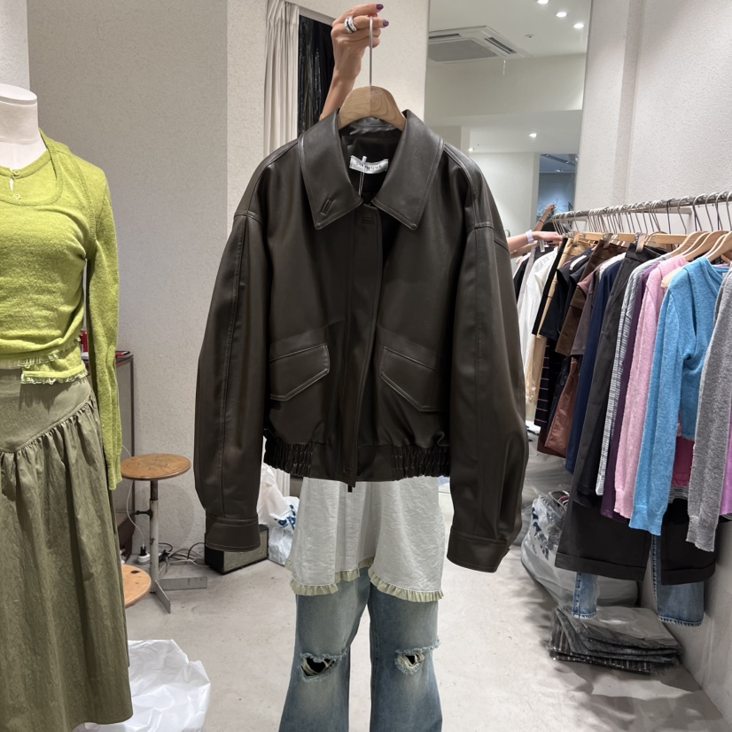 SSEMIENNE東大門㊣直郵女裝新品熱賣人氣25秋冬休閑皮衣皮革SSENIQUE皮衣圖色2