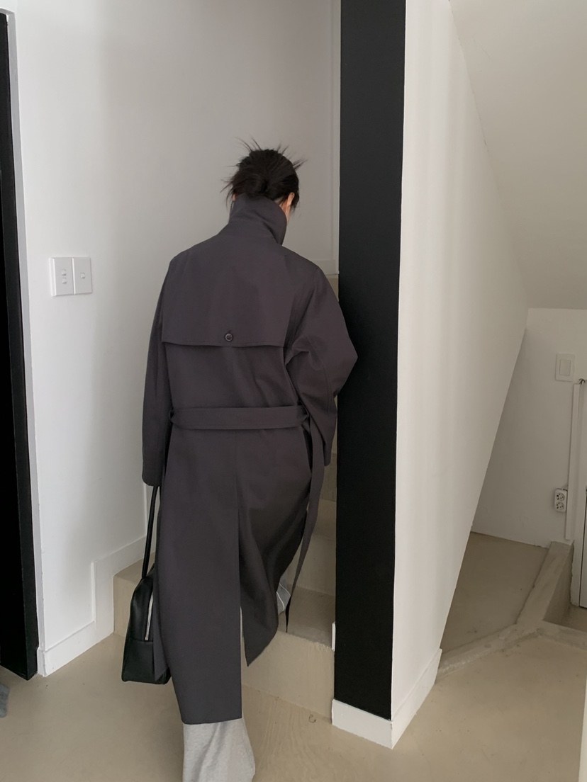 LONG PEAK東大門㊣直郵女士新品職業真品推薦長款風衣含腰帶LONG PEAK長款風衣