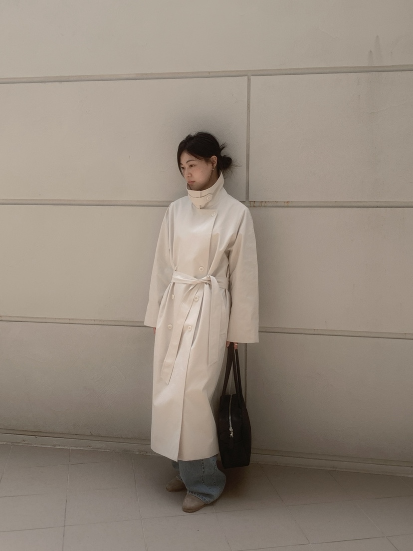 LONG PEAK東大門㊣直郵女士新品職業真品推薦長款風衣含腰帶LONG PEAK長款風衣