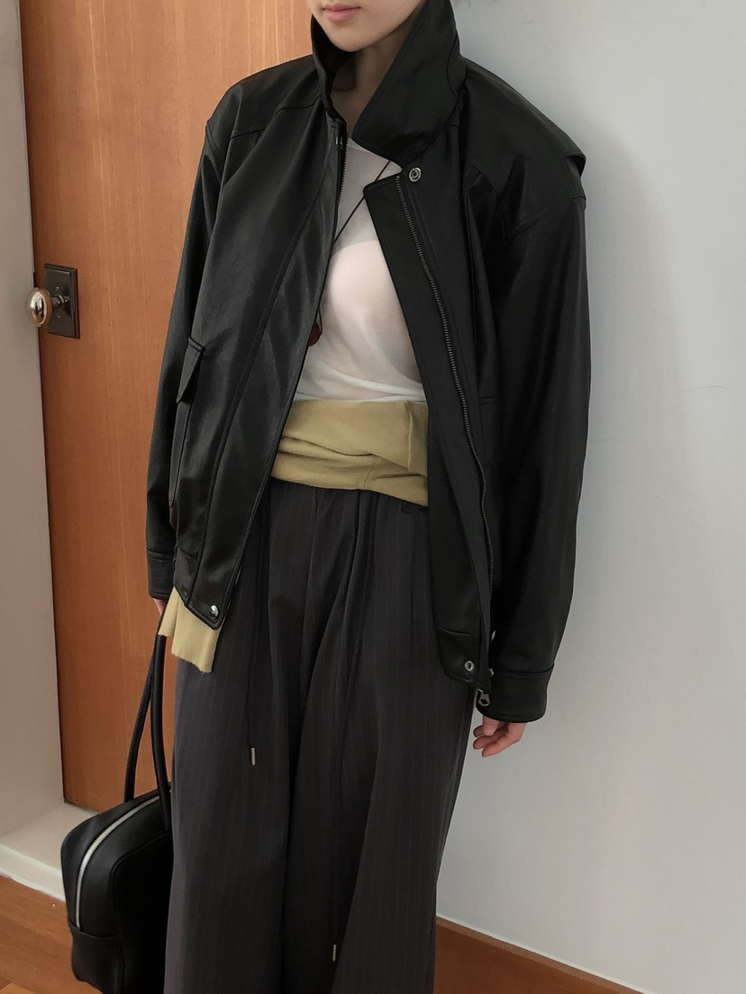 LONG PEAK韓國代購㊣女士新品25秋冬職業人氣熱賣皮衣皮革LONG PEAK皮衣