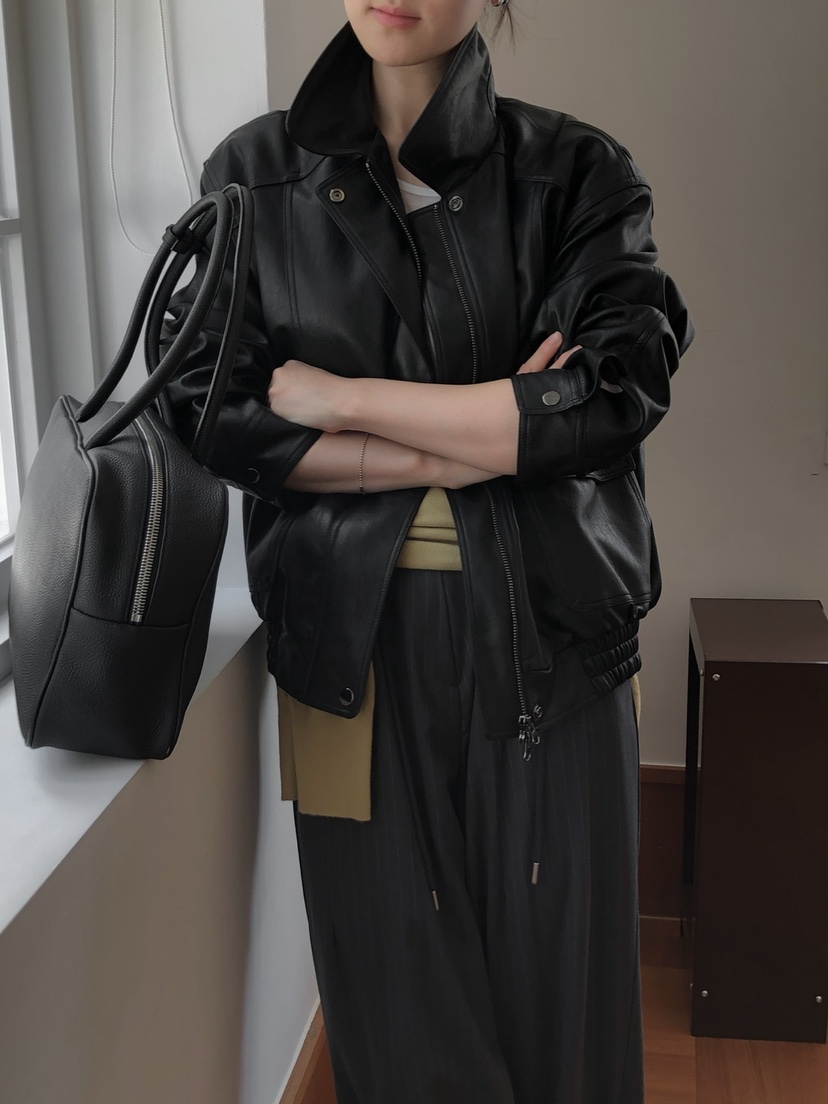 LONG PEAK韓國代購㊣女士新品25秋冬職業人氣熱賣皮衣皮革LONG PEAK皮衣