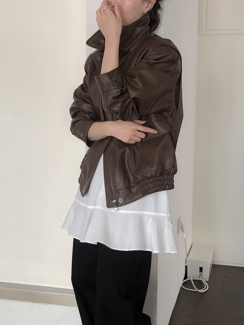 LONG PEAK韓國代購㊣女士新品25秋冬職業人氣熱賣皮衣皮革LONG PEAK皮衣