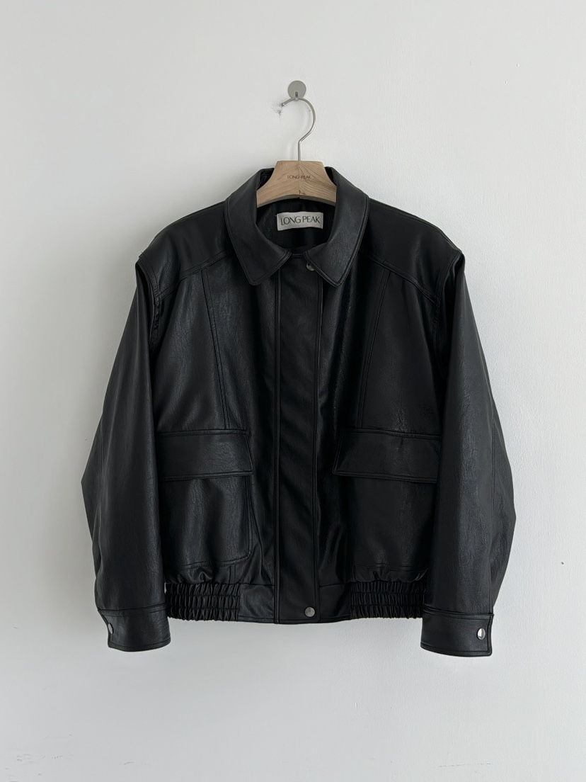LONG PEAK韓國代購㊣女士新品25秋冬職業人氣熱賣皮衣皮革LONG PEAK皮衣圖色2