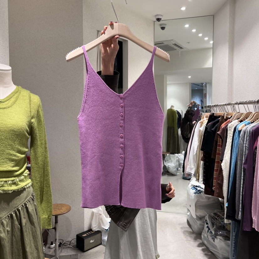 SSEMIENNE東大門㊣實拍女裝新品時尚吊帶背心不含內搭紐扣背心羊毛SSENIQUE吊帶/背心圖色3