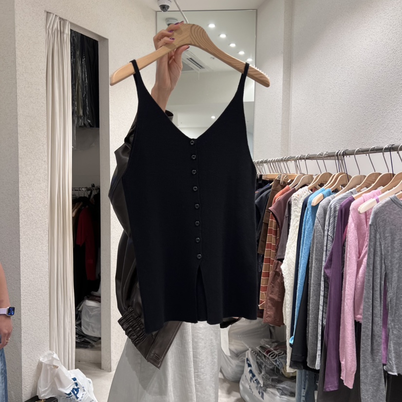 SSEMIENNE東大門㊣實拍女裝新品時尚吊帶背心不含內搭紐扣背心羊毛SSENIQUE吊帶/背心圖色4