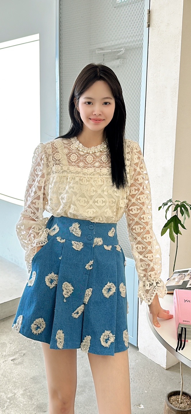 YARD韓國直郵㊣女士新品職業熱賣真品推薦休閑襯衫蕾絲衫刺繡YARD襯衫/蕾絲衫