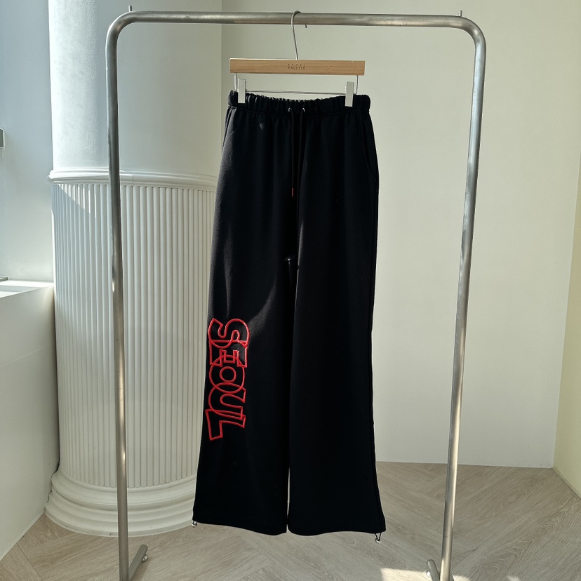PALETTE-Q韓國代購㊣女士新品真品休閑熱賣推薦休閑褲刺繡PALETTE休閑褲圖色2