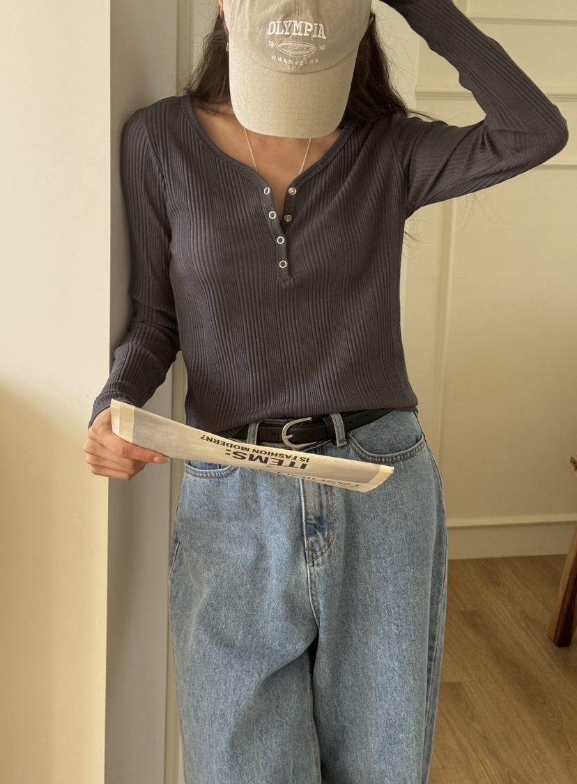 TIZZI東大門㊣直郵女裝新款25秋冬職業休閑真品時尚長袖T恤TIZZI長袖T恤