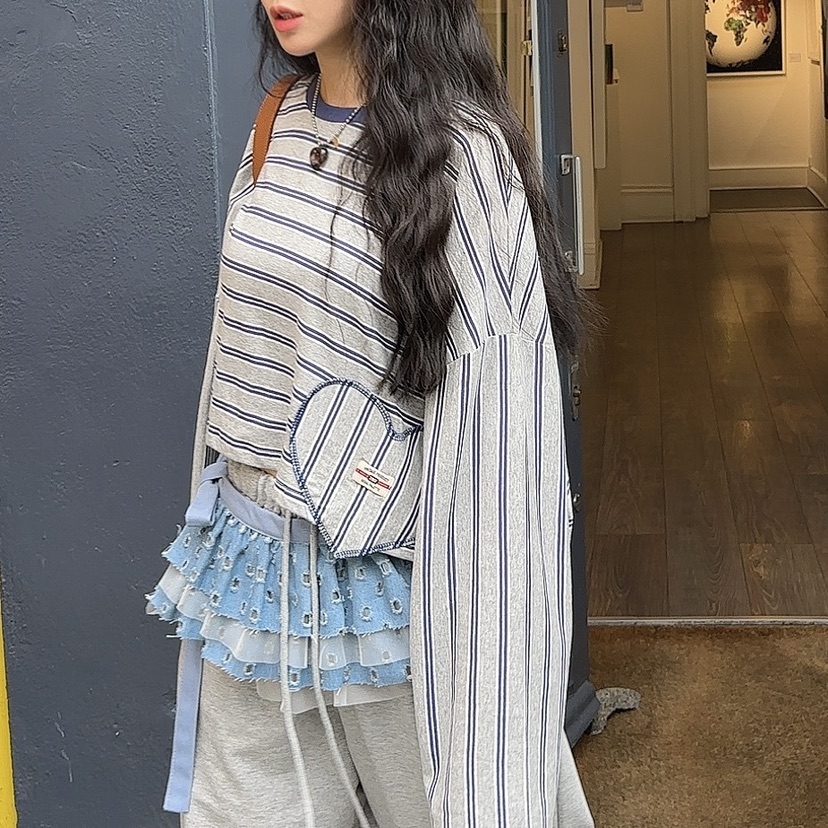 PALETTE-Q東大門㊣直郵女士新品時尚休閑人氣25秋冬長袖T恤短款PALETTE長袖T恤