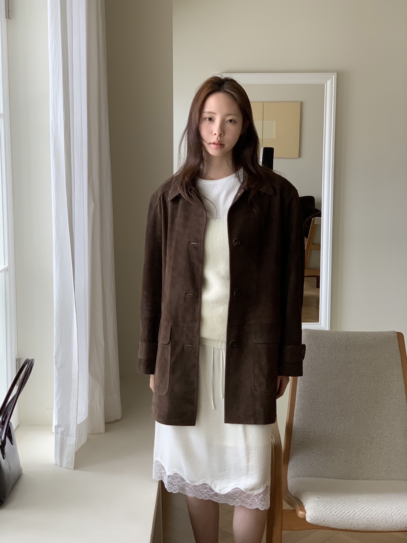 THE ABLE韓國代購㊣女士新款真品時尚職業熱賣休閑夾克絨面革THE ABLE/TA夾克