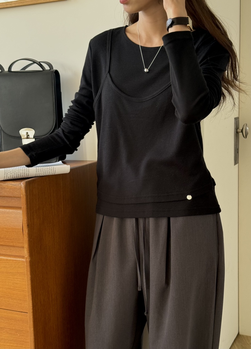 TIZZI東大門㊣直郵女士新品25秋冬人氣推薦熱賣職業長袖T恤TIZZI長袖T恤