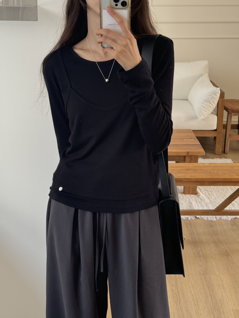 TIZZI東大門㊣直郵女士新品25秋冬人氣推薦熱賣職業長袖T恤TIZZI長袖T恤