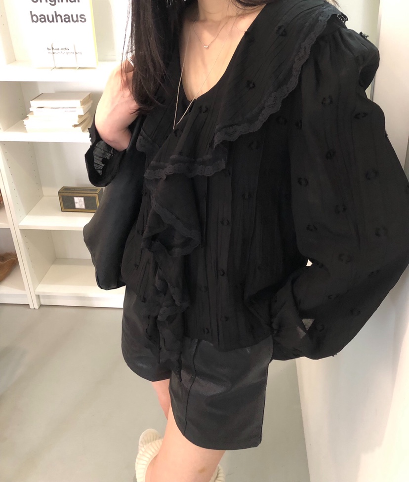 MELTED-P韓國直郵㊣女裝新品推薦職業休閑時尚25秋冬襯衫蕾絲衫MELTED-P襯衫/蕾絲衫