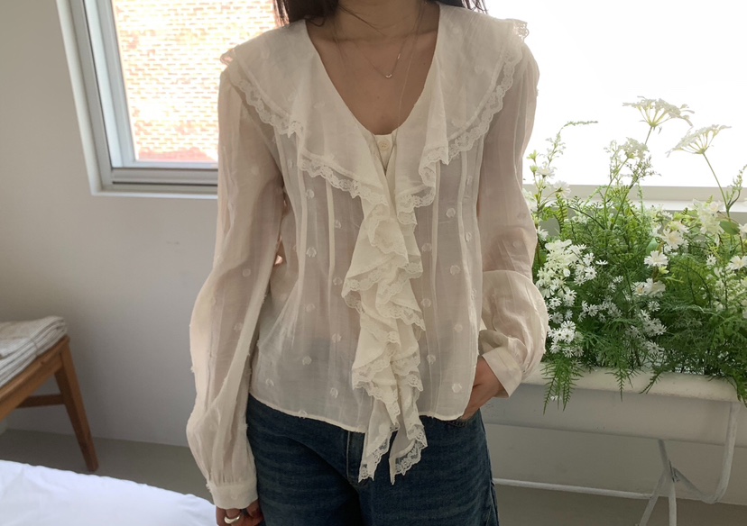 MELTED-P韓國直郵㊣女裝新品推薦職業休閑時尚25秋冬襯衫蕾絲衫MELTED-P襯衫/蕾絲衫