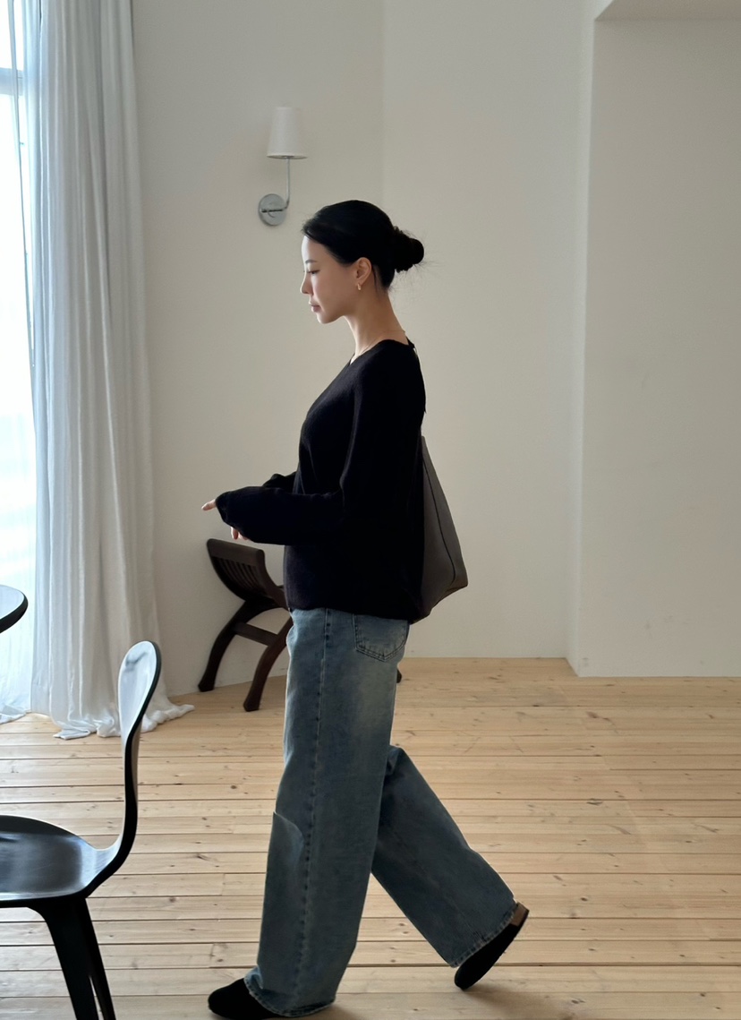 LE VASE韓國代購㊣女士新品25秋冬真品人氣時尚針織衫馬海毛LE VASE針織衫