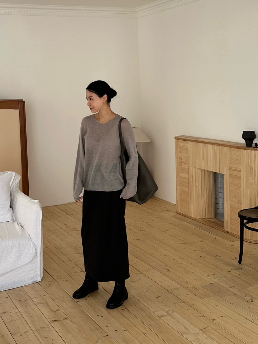 LE VASE韓國代購㊣女士新品25秋冬真品人氣時尚針織衫馬海毛LE VASE針織衫