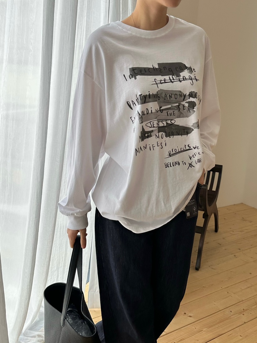 LE VASE東大門㊣實拍女士新品推薦25秋冬真品職業人氣長袖T恤LE VASE長袖T恤