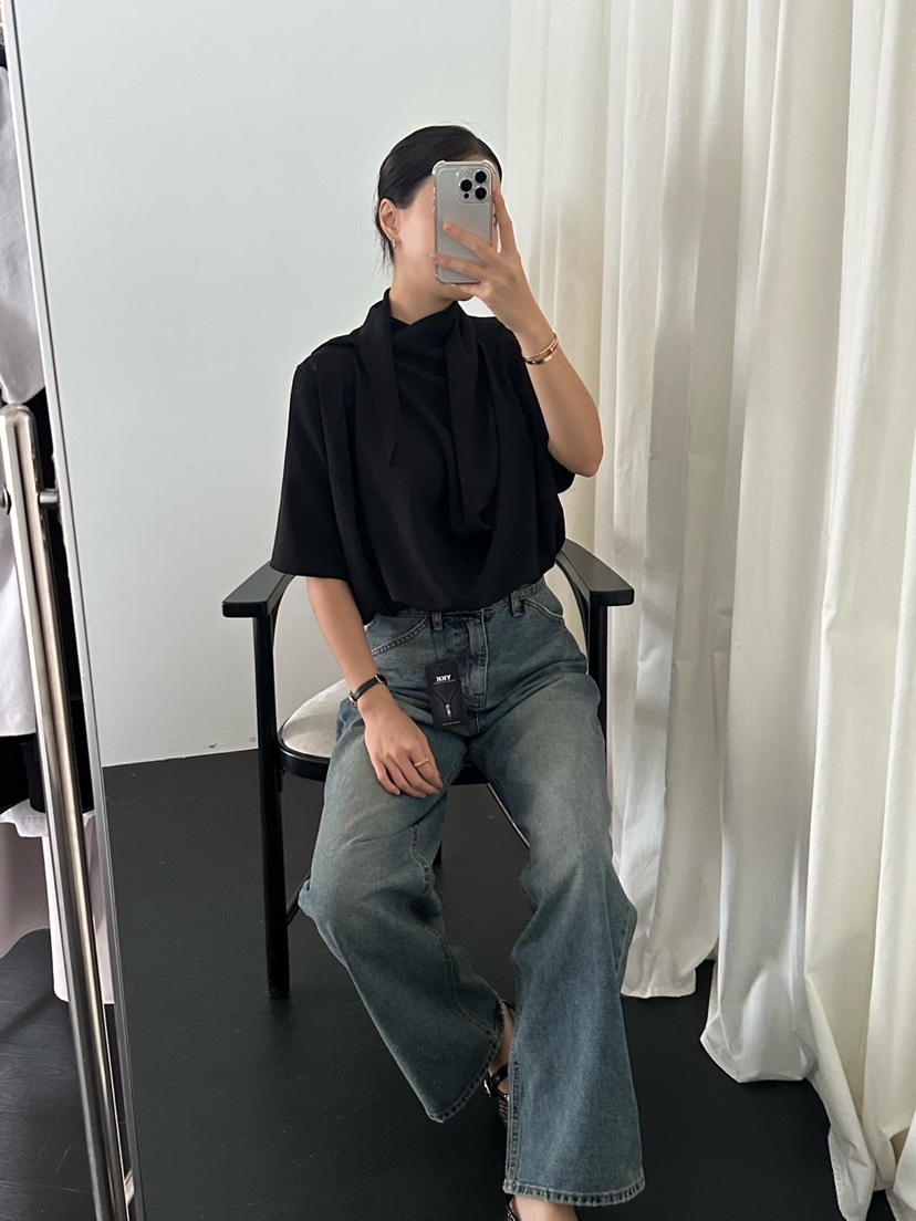 LE VASE韓國直郵㊣女士新款休閑職業時尚熱賣推薦襯衫蕾絲衫LE VASE襯衫/蕾絲衫