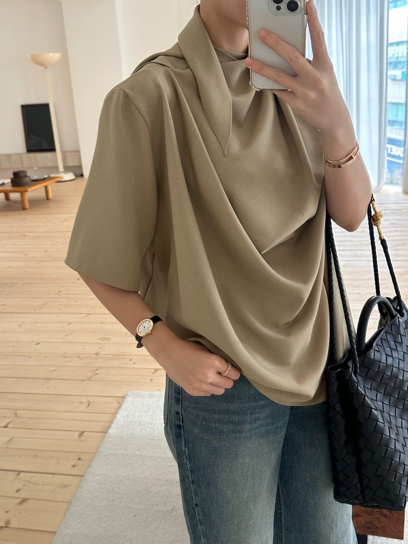 LE VASE韓國直郵㊣女士新款休閑職業時尚熱賣推薦襯衫蕾絲衫LE VASE襯衫/蕾絲衫