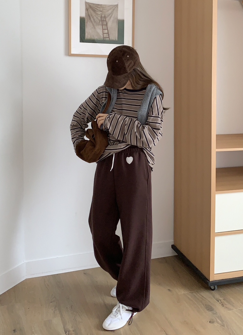 FORMSTUDIO韓國代購㊣女士新款熱賣真品時尚人氣休閑褲刺繡FORMSTUDIO休閑褲