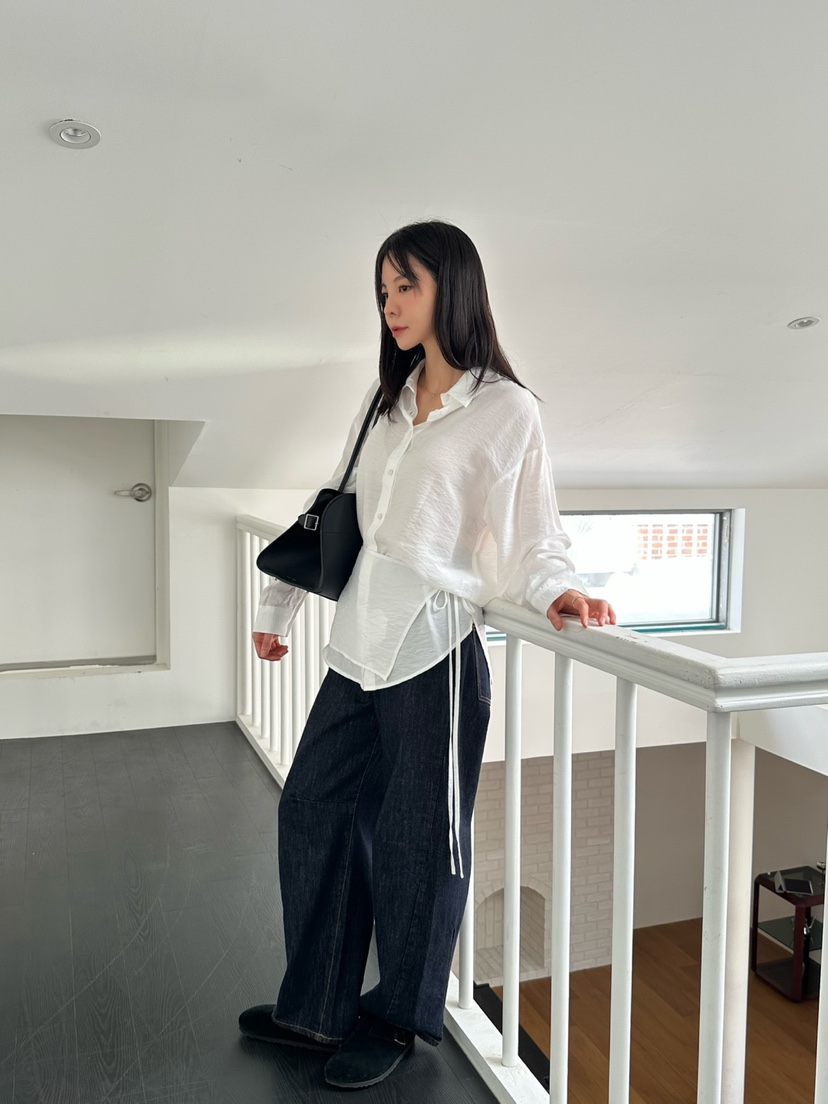 LE VASE韓國代購㊣女士新款時尚真品休閑人氣25秋冬襯衫蕾絲衫LE VASE襯衫/蕾絲衫