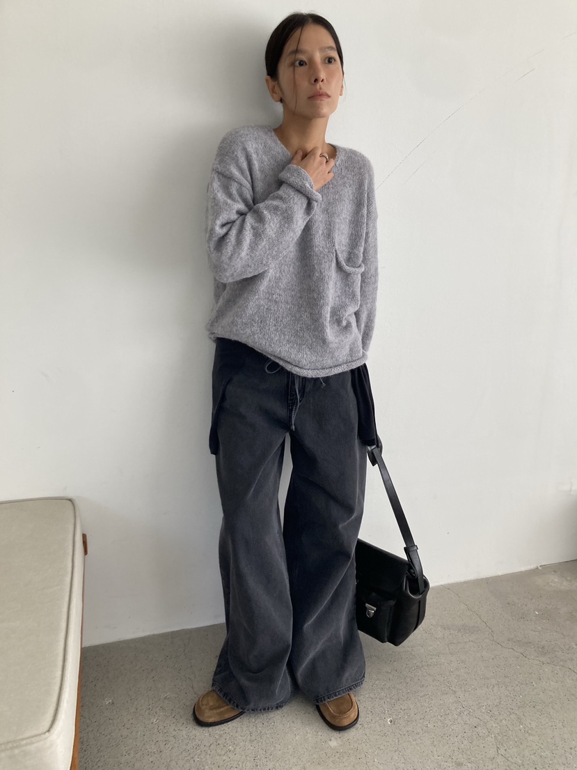 ROMANTICIZE東大門㊣實拍女士新品熱賣25秋冬休閑針織衫口袋絨ROMANTICIZE針織衫